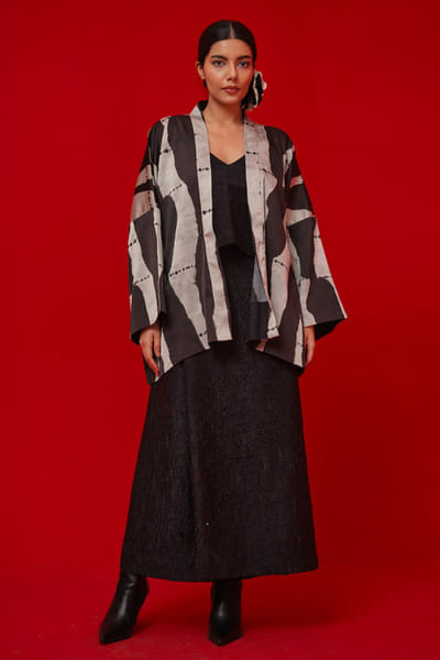 Stoïque Black crushed silk skirt STOÏMAY26D144709