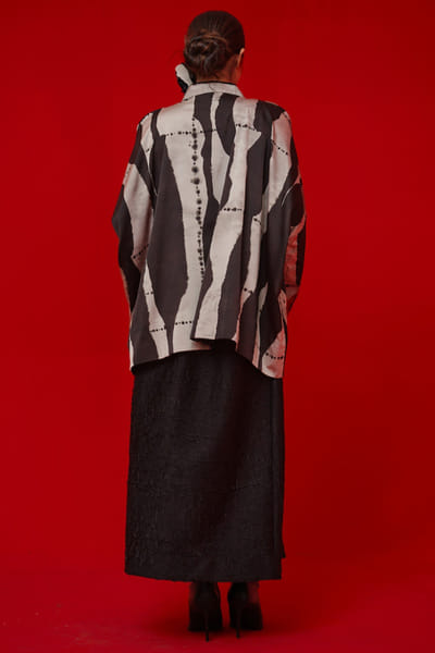 Stoïque Black crushed silk skirt STOÏMAY26D144709