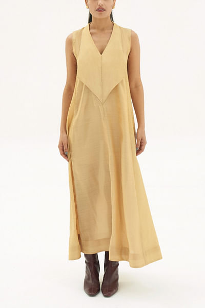 Chrome gold silk dress