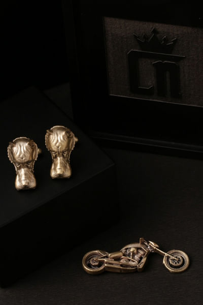 Bike brooch and cufflinks gift set