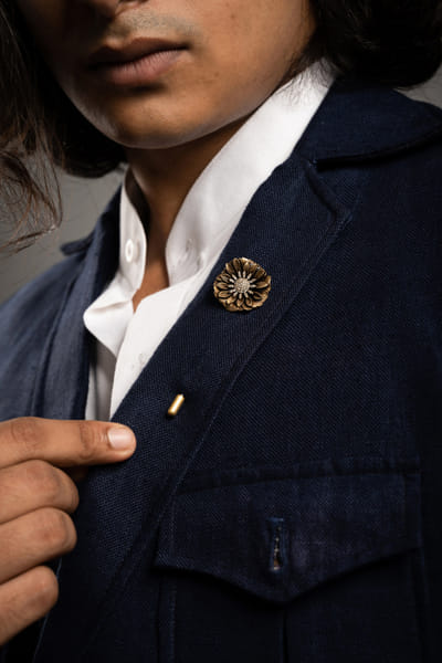 Antique gold floral cufflinks