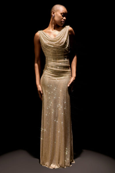 Butter yellow crystal corset gown