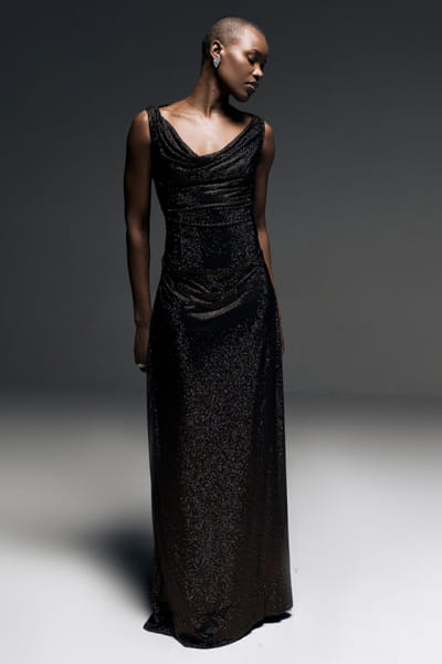 Itrh Brown crystal draped corset gown ITRMAR26D140522