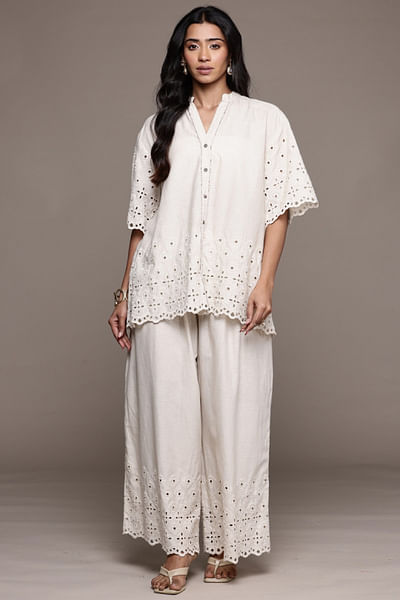 Off-white cutwork co-ords
