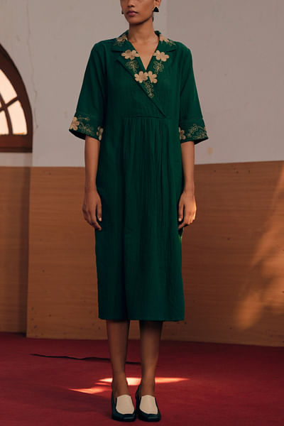 Emerald overlap dress