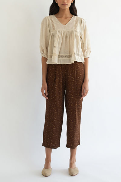 Ivory cotton top and pants