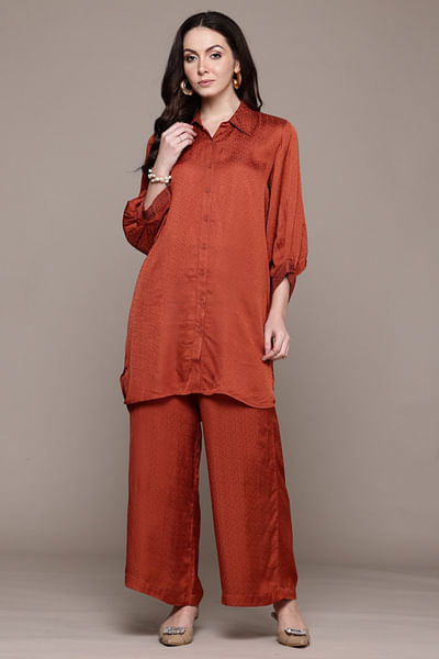 Rust floral motif co-ords