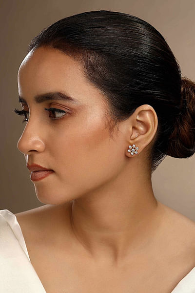 Gold star cubic zirconia studs