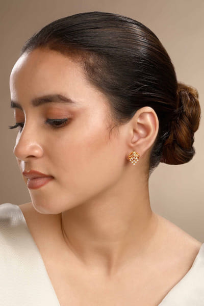 Gold zirconia earrings