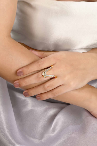 Gold plated cubic zirconia ring