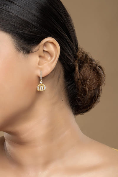 Silver jhumki drop earrings