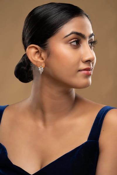 Silver zirconia earrings