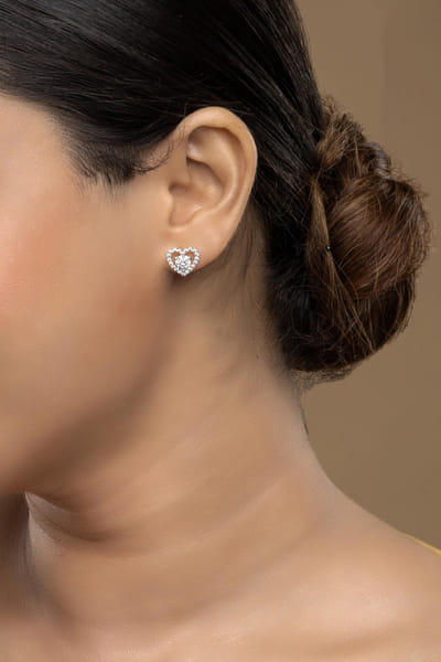 Silver heart earrings