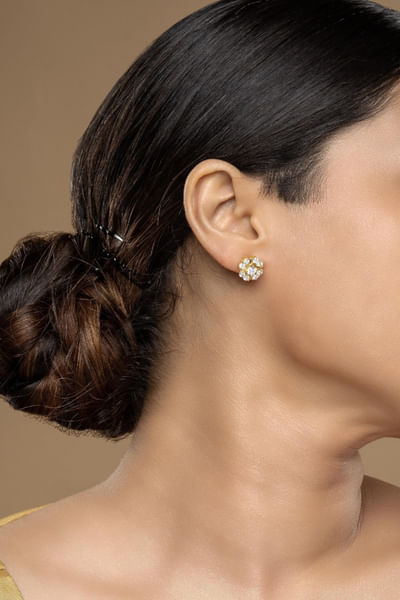 Silver floral earrings