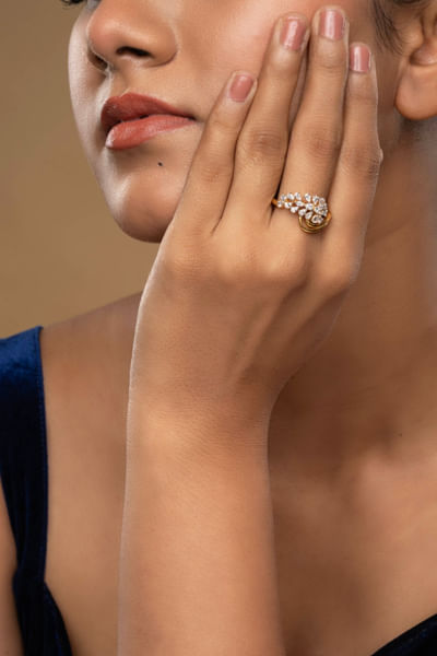 Silver gold-plated ring