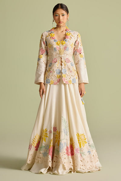 Ivory cutwork skirt