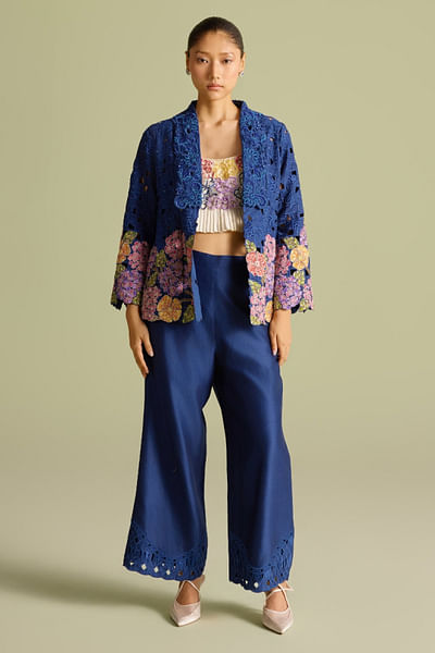 Ivory cutwork pants