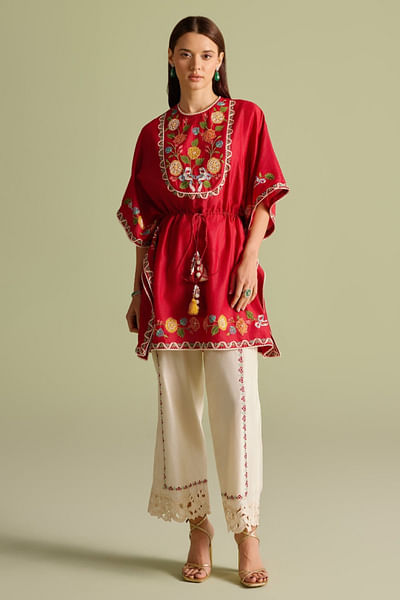 Ivory threadwork pants