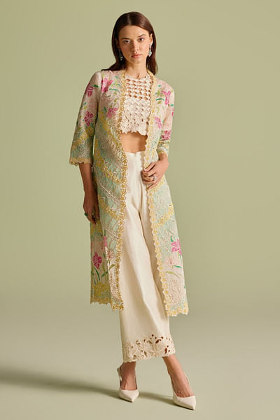 Ivory cutwork top