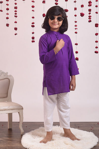 Violet cotton kurta set