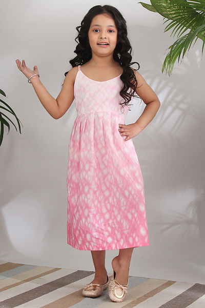 Pink shibori cotton dress
