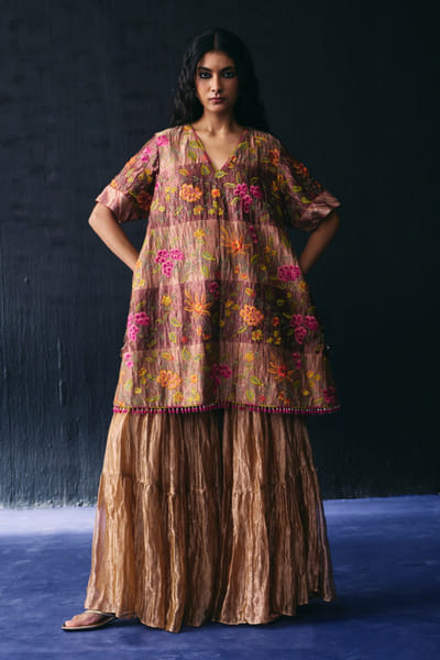 Bo tree Multicolour thread embroidered kurta set BOTRJUL26D149057
