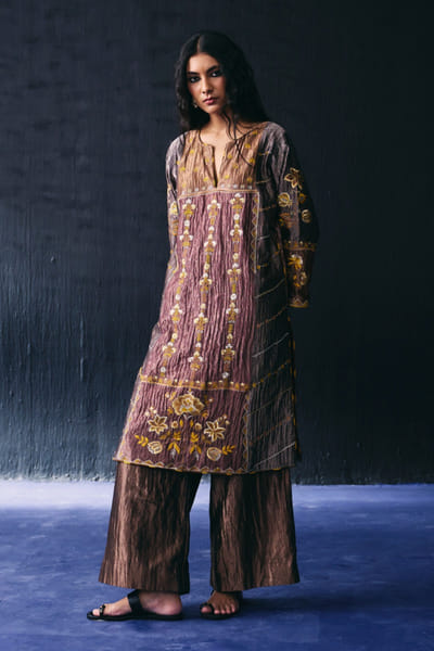 Bo tree Multicolor thread embroidered kurta set BOTRJUL26D149061