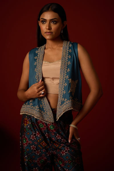 Taupe bead work bralette