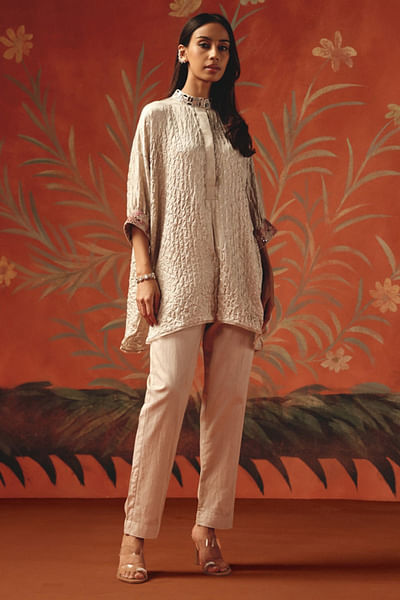 Moon dust embellished hand tied oversize tunic