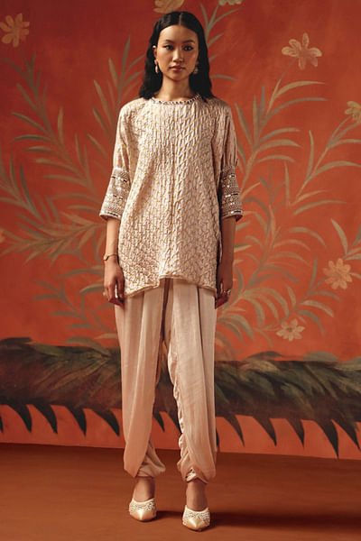 Moon dust embellished hand tied tunic top