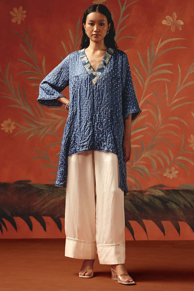 Twilight embellished hand tied kurta tunic