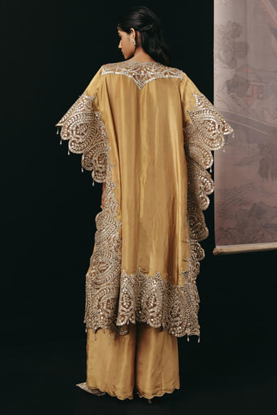 Twenty Nine Deep gold mirror embroidered kaftan TWENAPR26D242901