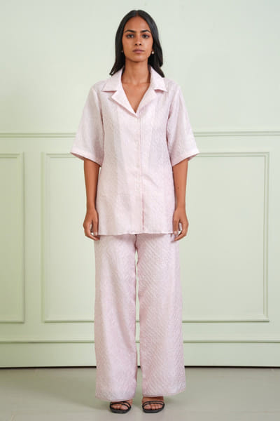 Twenty Nine Blush pink tie-up shirt TWENJUL26D149042