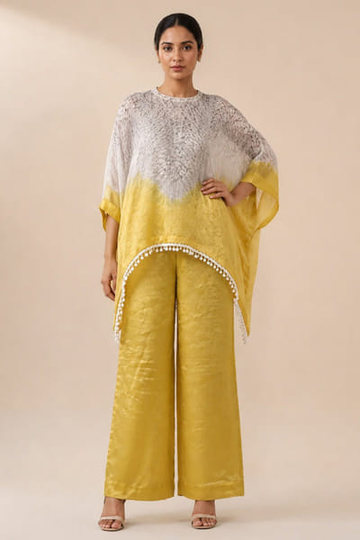 Twenty Nine Yellow shibori kaftan top TWENJUL26D149045