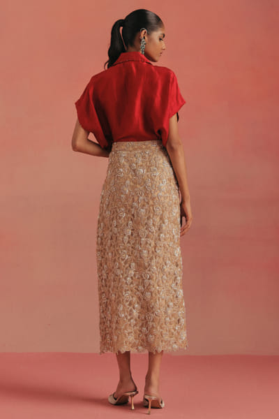 Twenty Nine Red cap-sleeved shirt TWENAUG26D253292