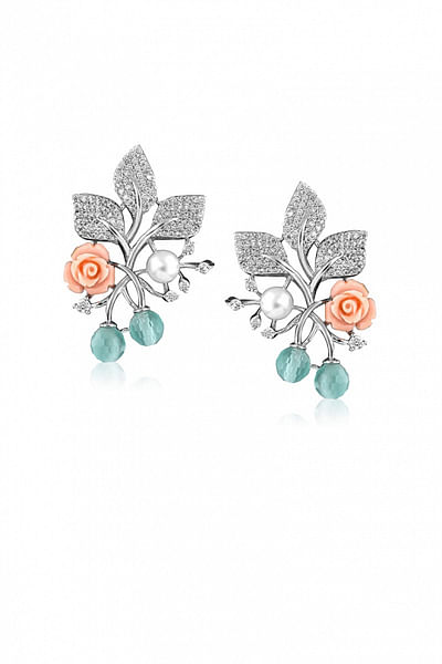Multicolour floral earrings