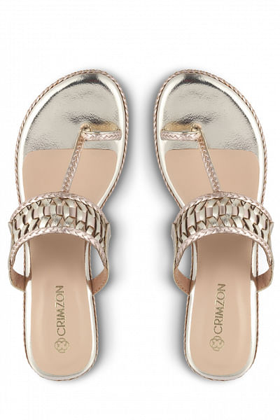 Rose gold wedges heels