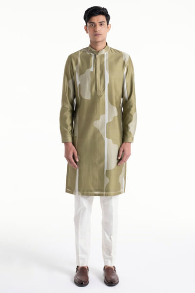 Fern printed chanderi kurta set