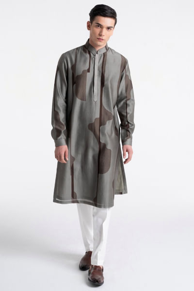 London fog printed chanderi kurta set