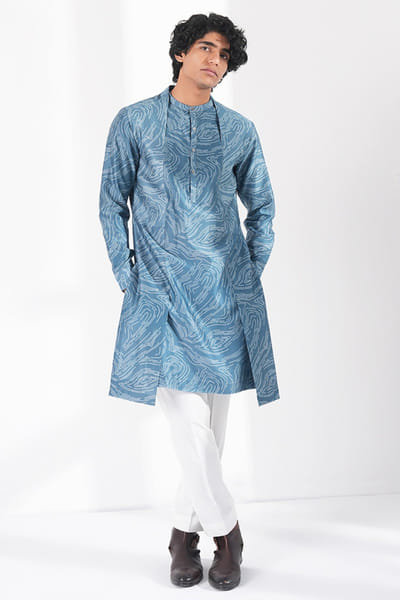 Storm blue printed kurta set
