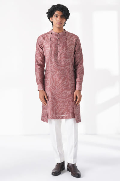 Dusty rose printed kurta set