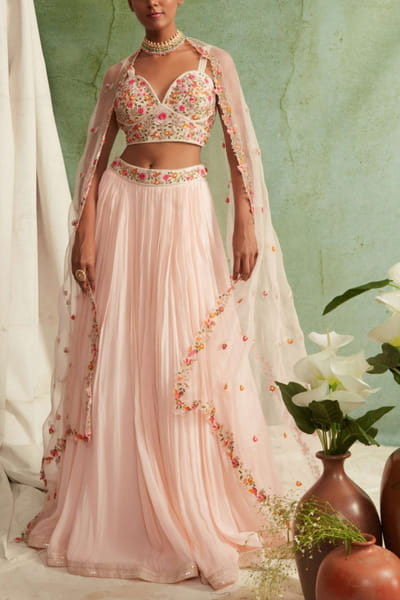Blush pink lehenga set