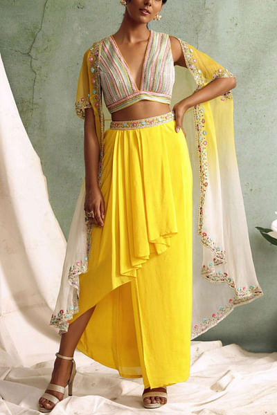 Ombre cape and skirt set