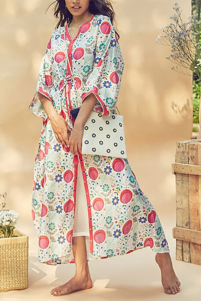 White printed kaftan