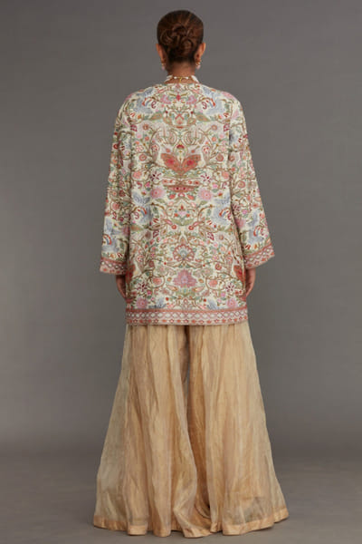 DAR-E-AAB Ivory embroidered short kurta DAREMAY26D144653