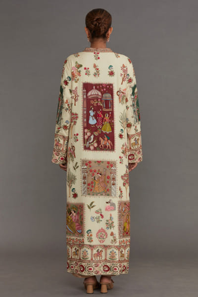 DAR-E-AAB Multicoloured patchwork long kurta DAREMAY26D144655