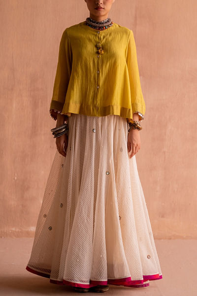 White embroidered skirt