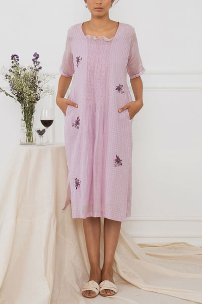 Lilac embroidered dress