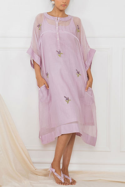 Lilac handwoven silk dress