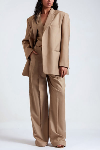 Desert tan blazer set